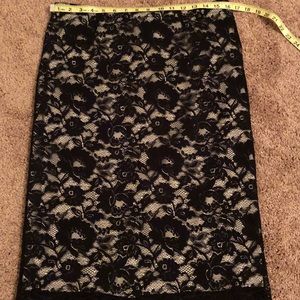 Black & Tan Cato Lace Pencil Skirt